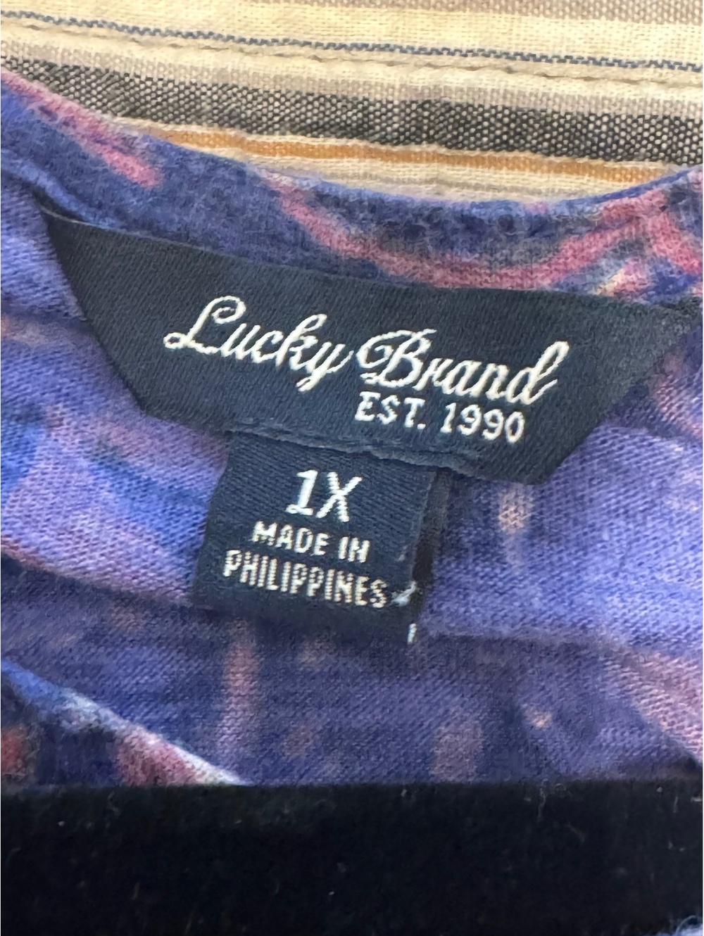 Lucky Brand 1X Floral Print Cotton Modal Blend Top - Picture 4 of 5